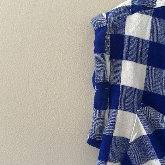 Rails Womens Sleeveless Blue Check Button Down Shirt Sz Small Coastal Preppy - Picture 8 of 10